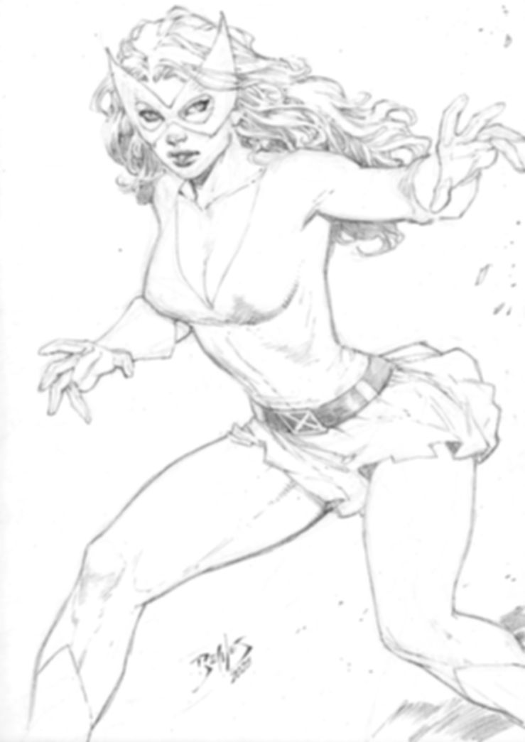 Marvel Girl - 09"x12" Pencil