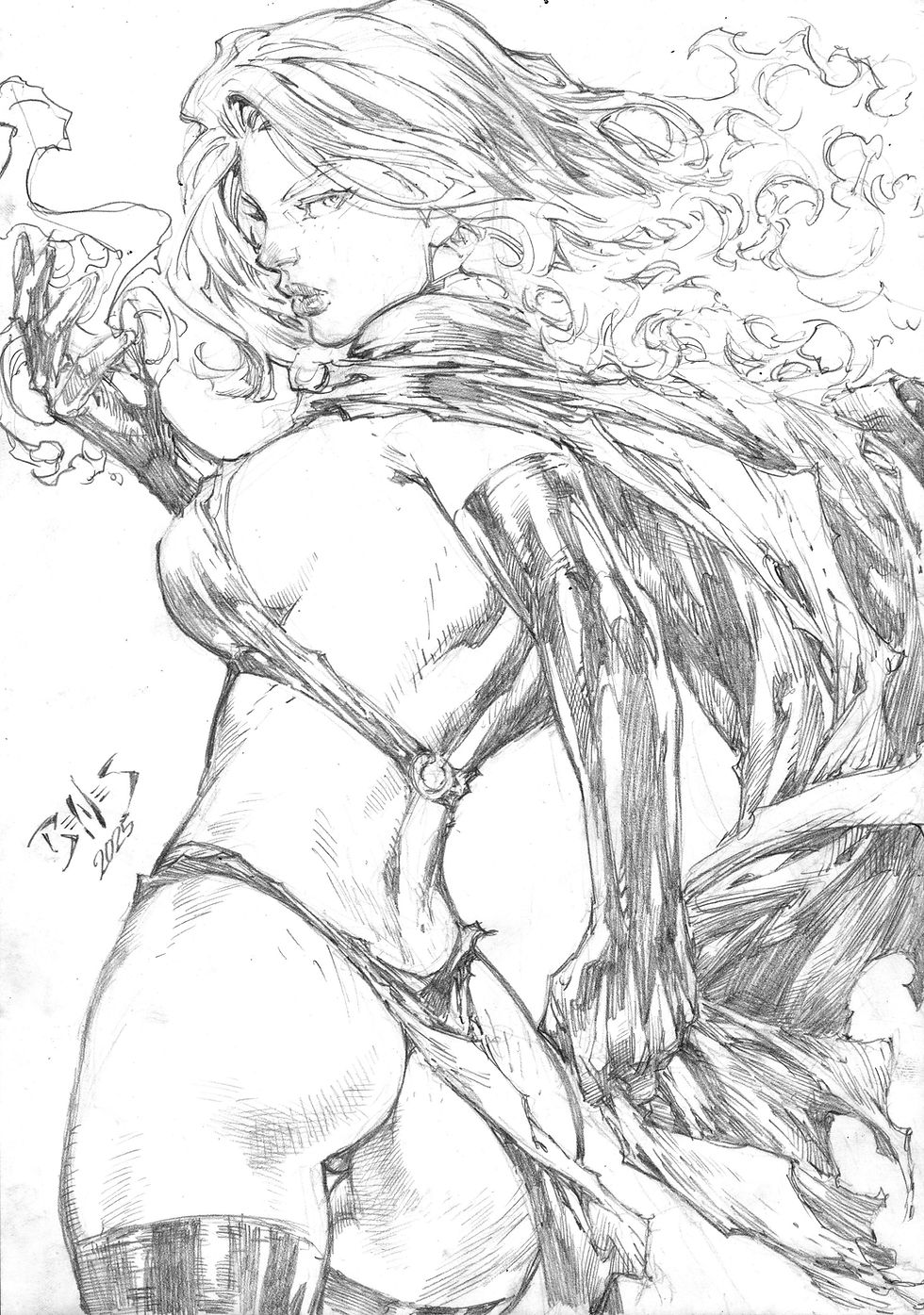 Goblin Queen - 09"x12" Pencil