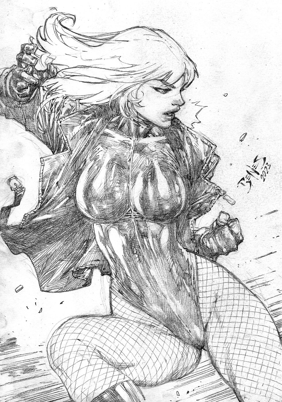 Black Canary - 9"x12" Pencil