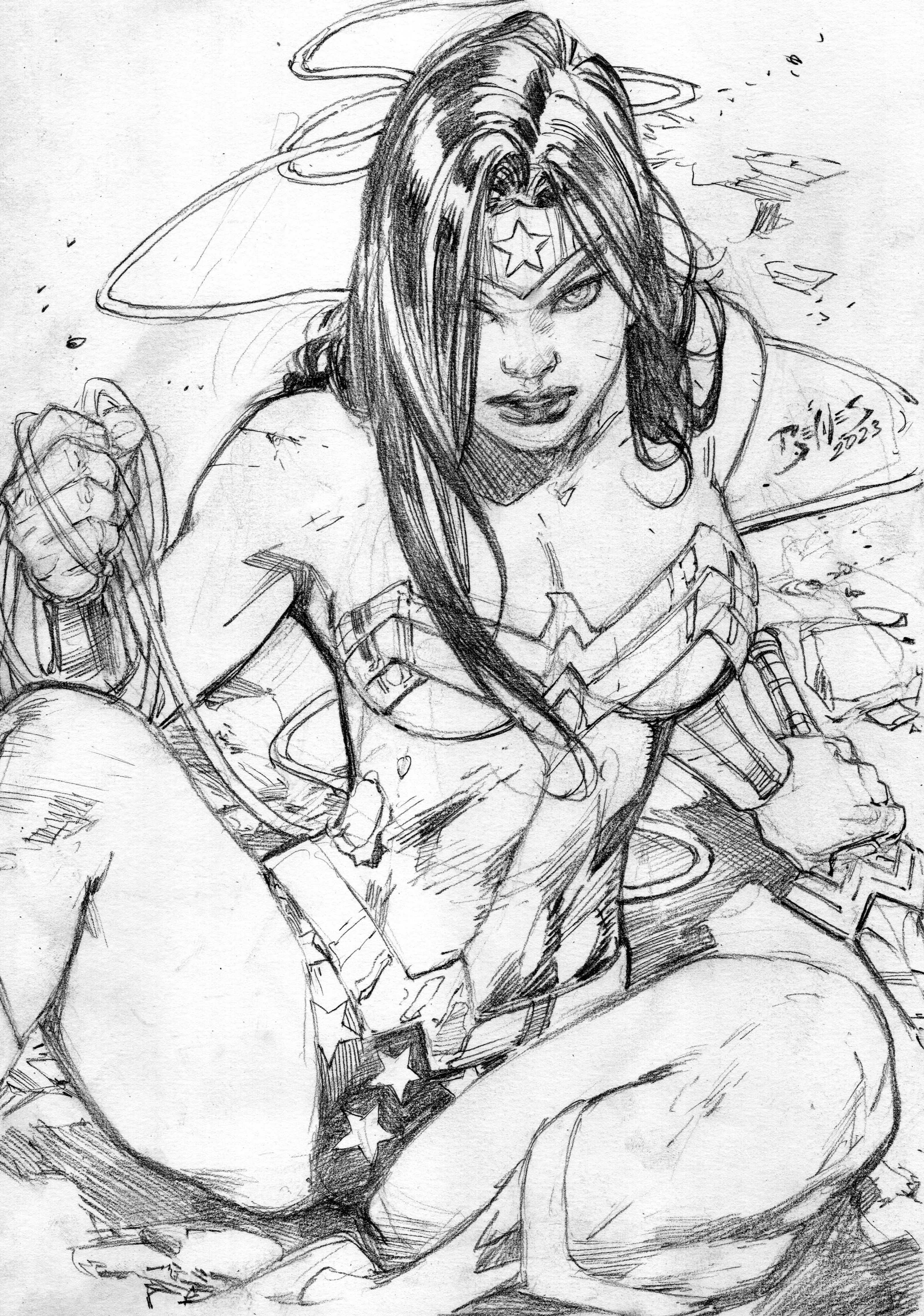 Wonder Woman - 9"x12" Pencil