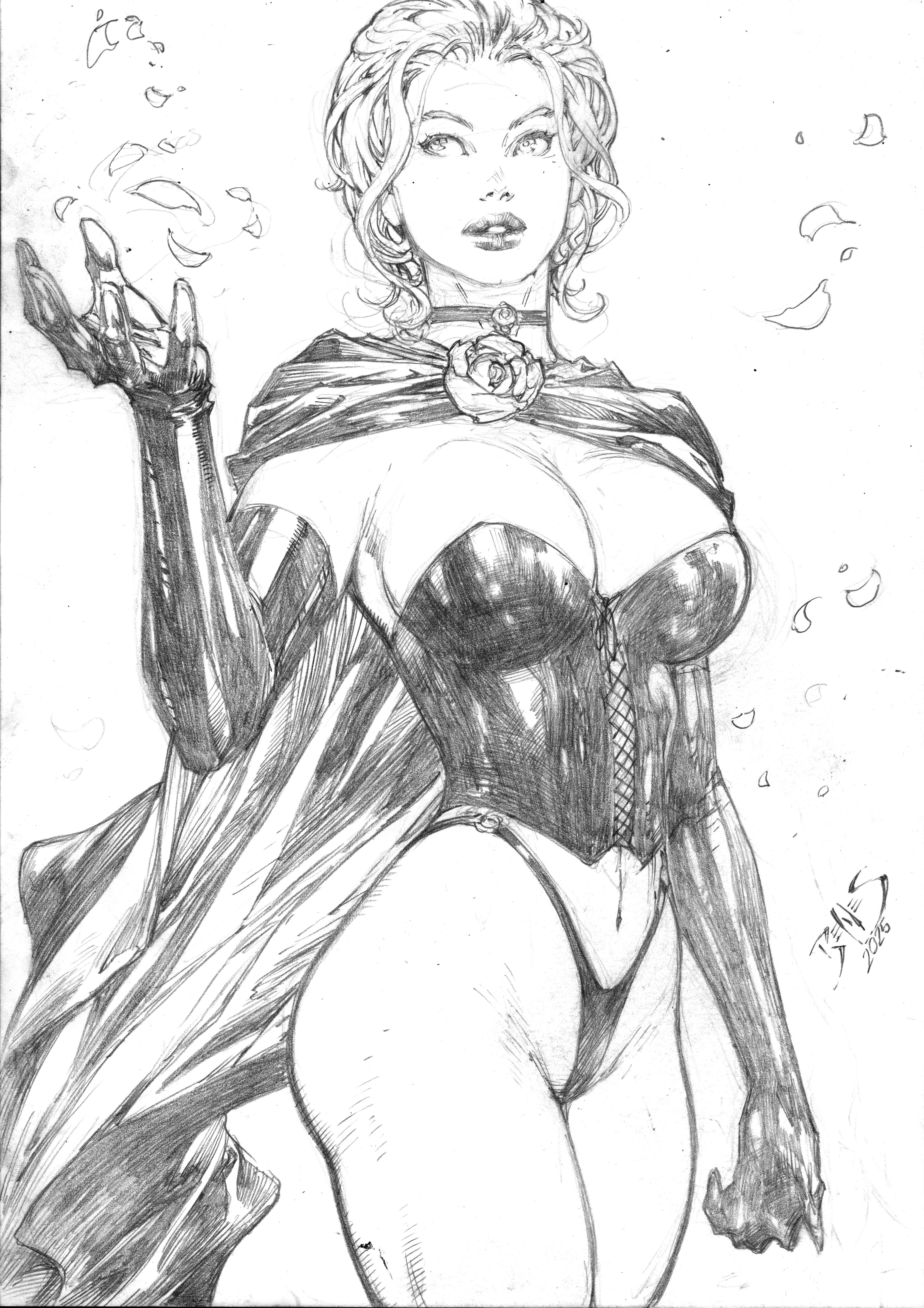 Black Queen - 09"x12" Pencil