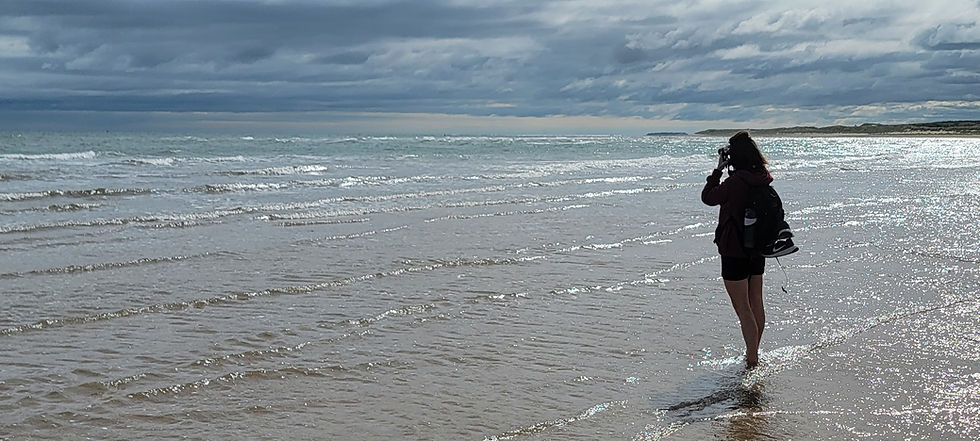 Scolthead Island, Norfolk standing on the edge of the sea amoungst the gently lapping waves
