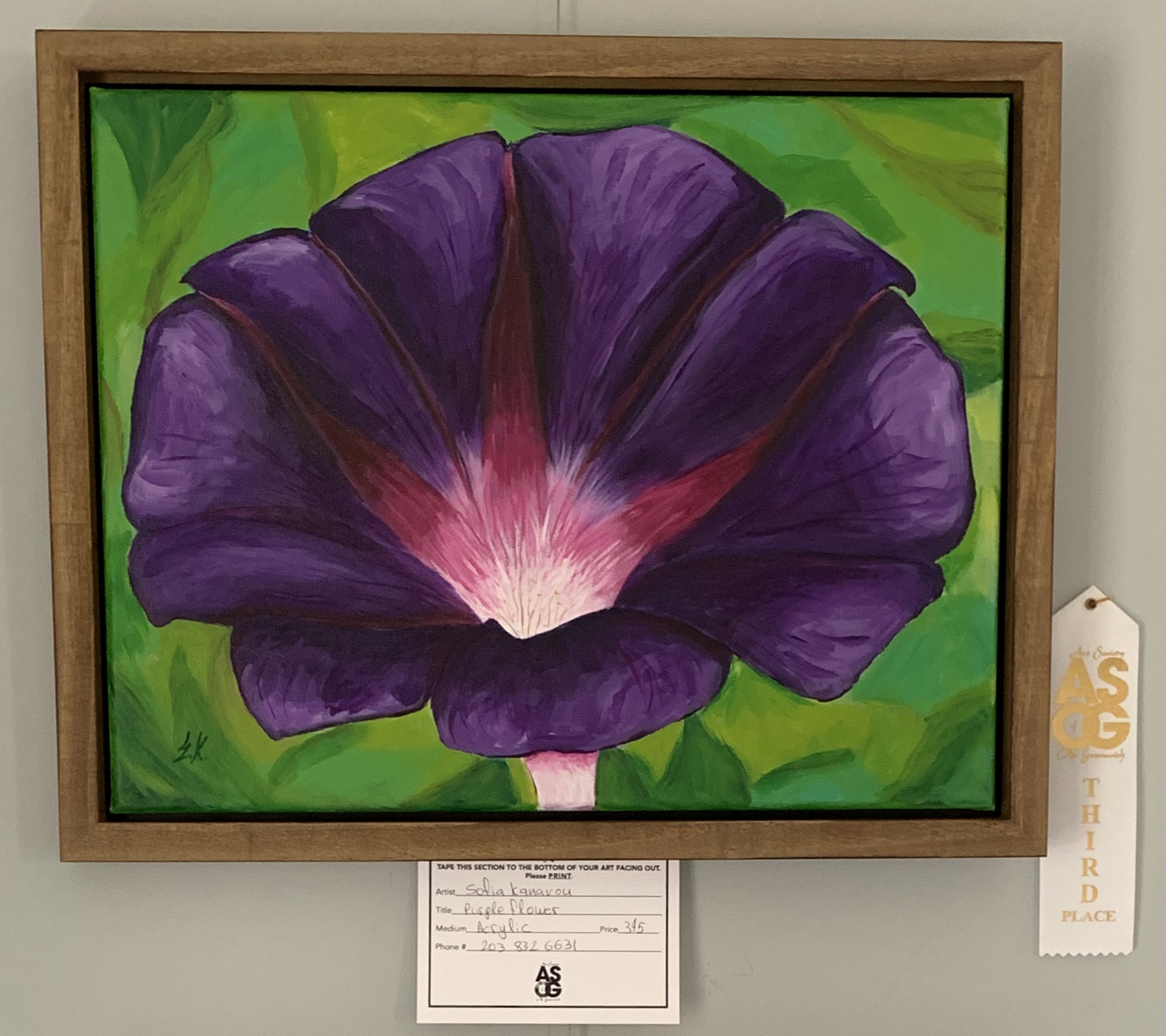 Sofia Kanavou 3rd Acrylic Purple Flower.
