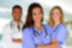 Three smiling medical professionals
