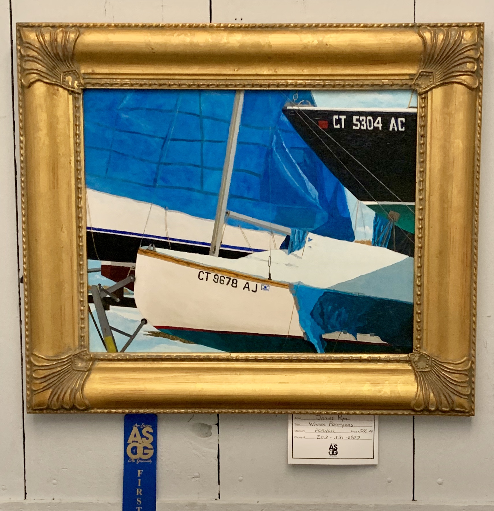 James Ryan 1st Acrylic Winter Boatyard