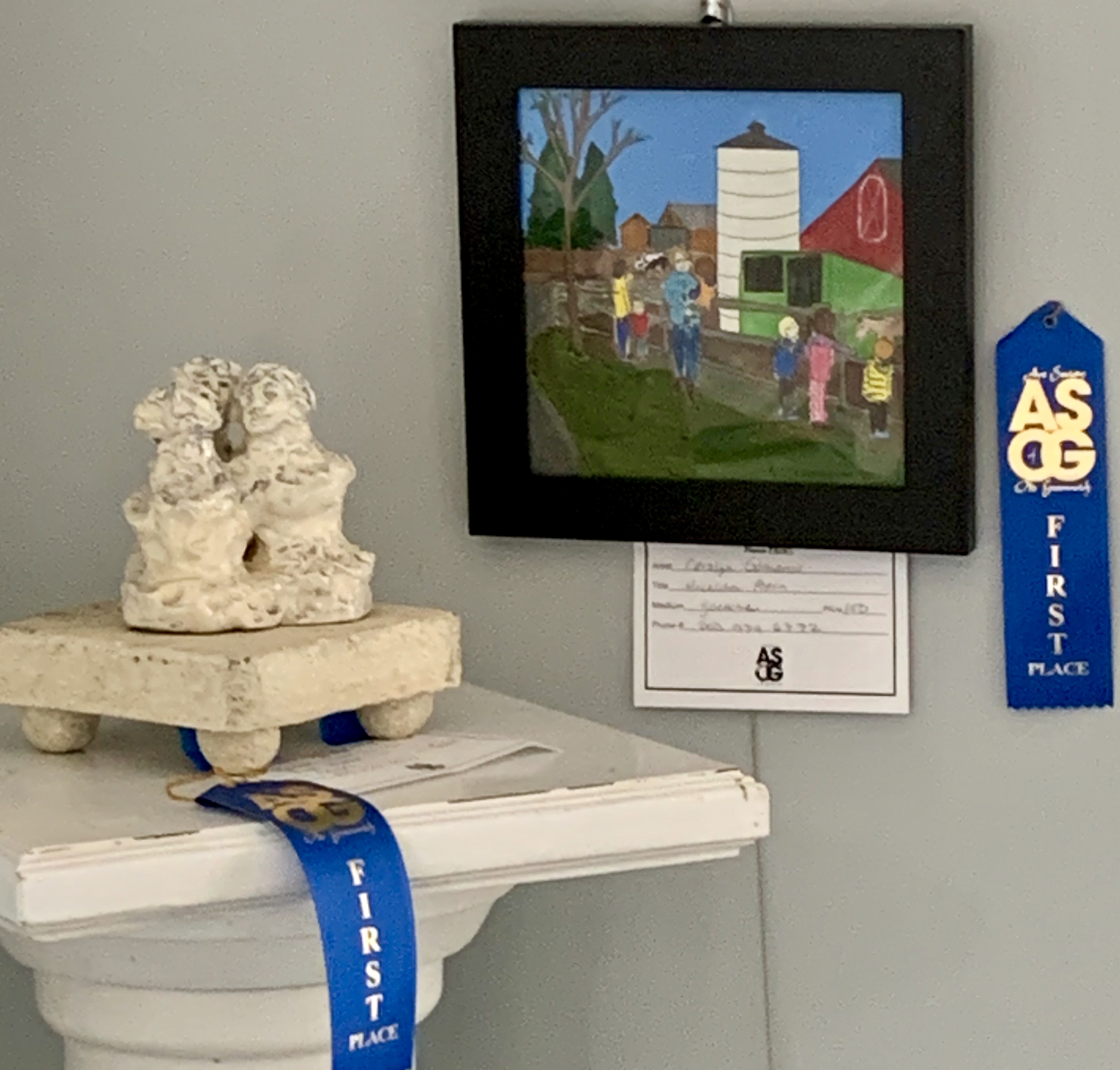 Marlene Sloan 1st Sculpture and Carolyn