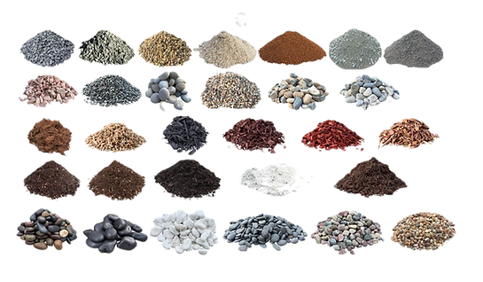 landscapin bulk materials piles collage