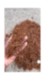 Thumbnail: video of double cut redwood shredded mulch showing close-up color and texture on hand in Marin county.