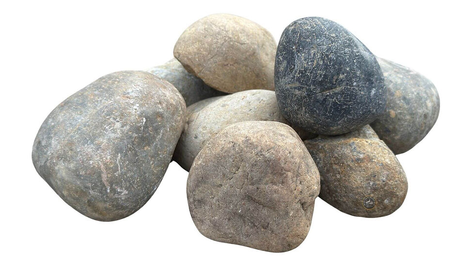 Close-up of larger Sierra Cobbles (4x8") showing variation in shape and color.