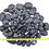 Thumbnail: Polished black beach pebbles 1x2-inch laid out by size with tape measure for scale