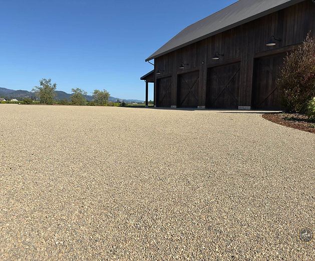 Harvest Blend gravel 3/8 inch laid in a driveway at Napa house
