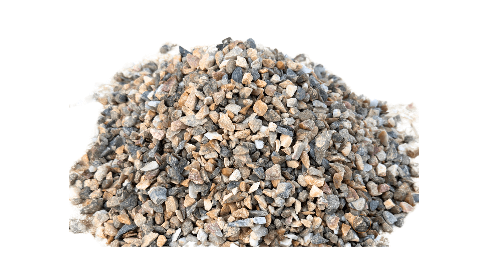 bulk pile of harvest blend 0.38-inch gravel