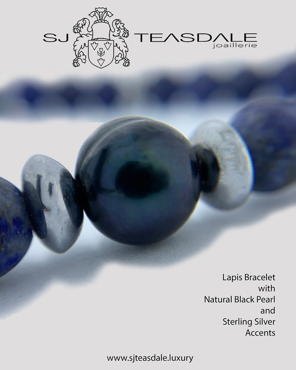 Thumbnail: Frosted Lapis with Natural Black Pearl