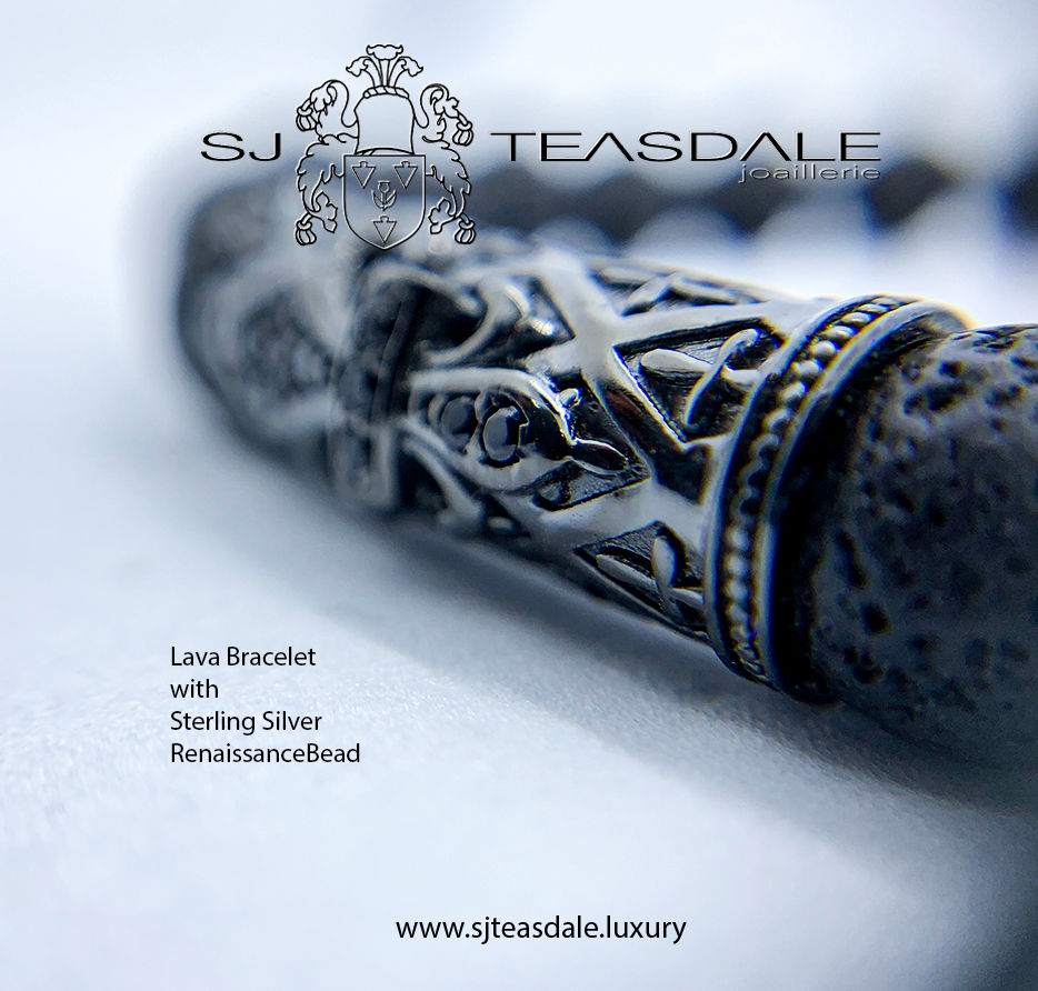 Thumbnail: Lava with Large Sterling Renaissance Bead