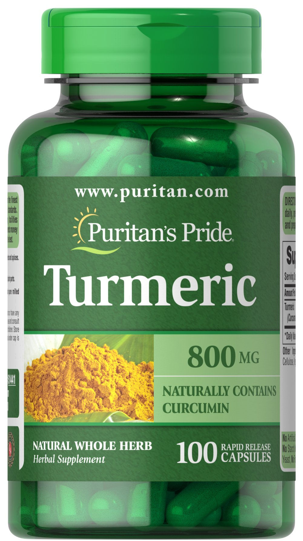 Turmeric o Cúrcuma 800 mg 100 capsulas