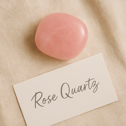 Natural Rose Quartz tumble stone symbolizing unconditional love and emotional healing