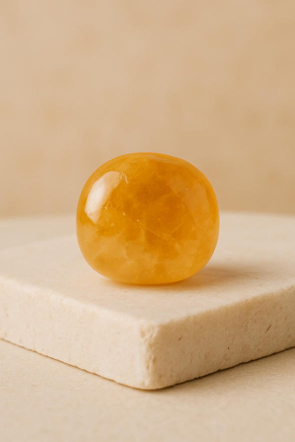 High-quality Natural Citrine tumble stone radiating golden and uplifting vibrations