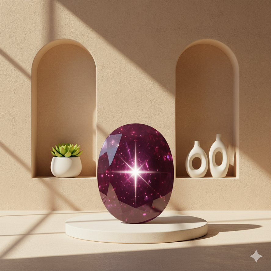 Natural Ruby Star gemstone symbolizing power, destiny, and divine light