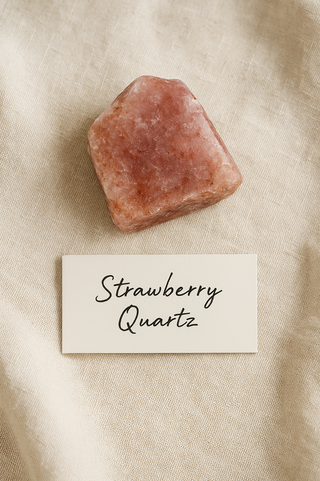 High-quality Natural Strawberry Quartz raw stone perfect for love, joy, and positivity