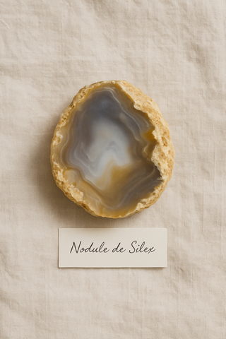 Certified Nodule de Silex raw crystal for grounding, ancient energy, and spiritual defense