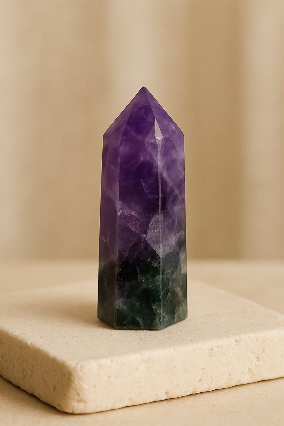 Natural Amethyst tower symbolizing peace, calmness, and spiritual wisdom