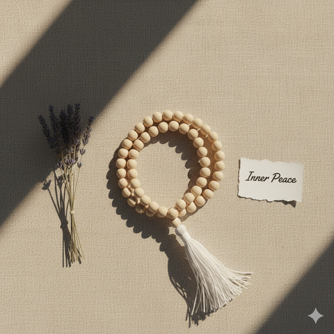 Handcrafted Natural Tulsi beads promoting peace, faith, and spiritual growth