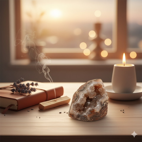 Certified Agate raw crystal for balance, calmness, and emotional protection