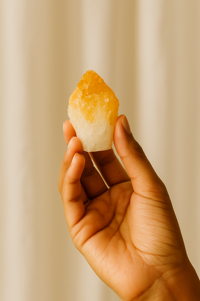 Citrine raw stone promoting abundance, confidence, and emotional balance