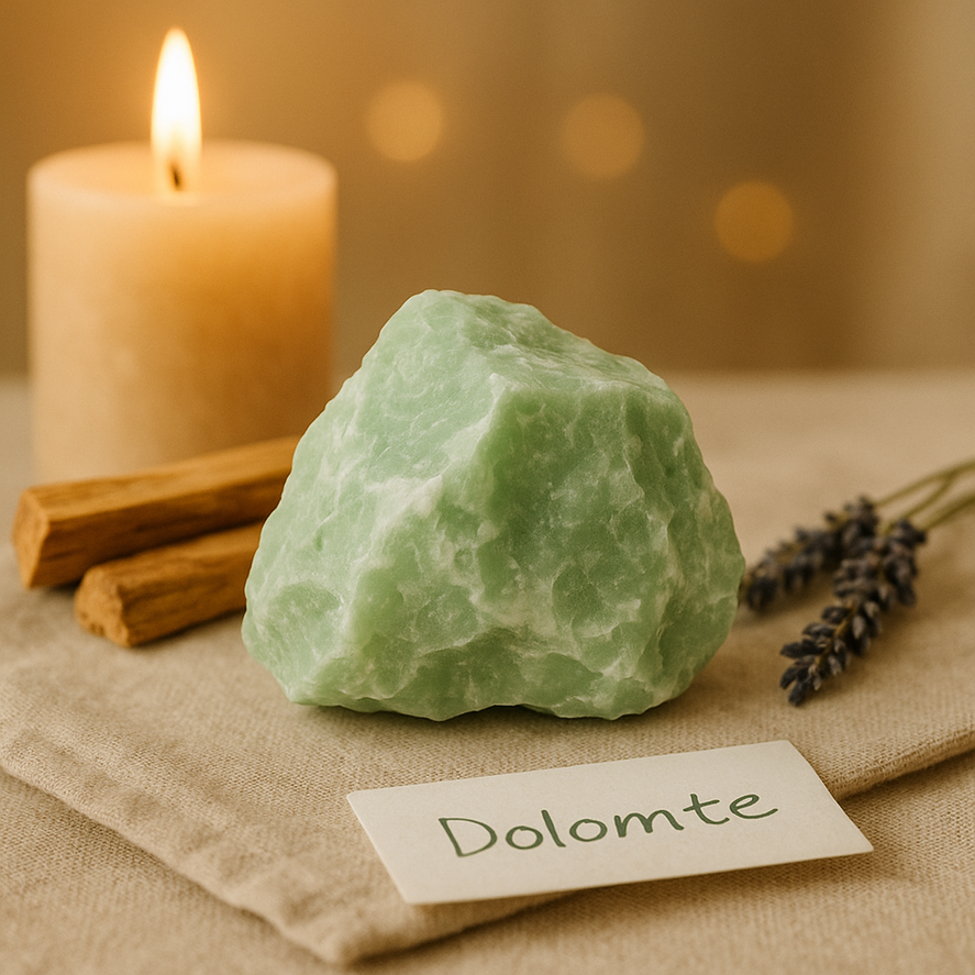 Certified Green Dolomite raw crystal for emotional restoration and inner harmony