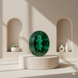 Natural Emerald gemstone with rich green hue for intellect and divine harmony