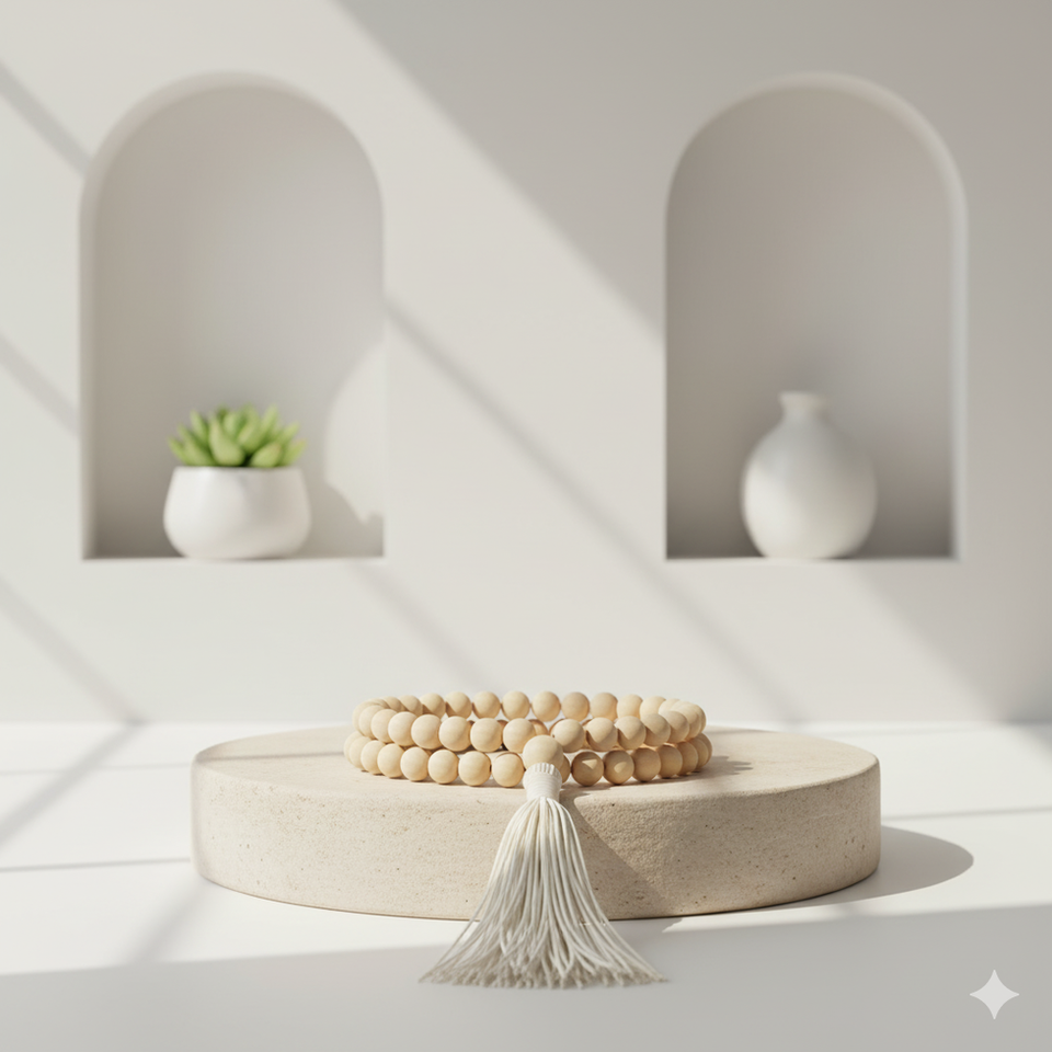 Natural Chandan Pure mala symbolizing serenity, purity, and divine grace