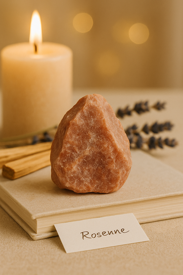 Certified Rose Sable raw crystal for emotional balance, love, and gentle healing energy