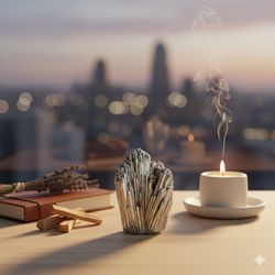 Certified Stibnite (Stibine) raw crystal for grounding, focus, and energy balance