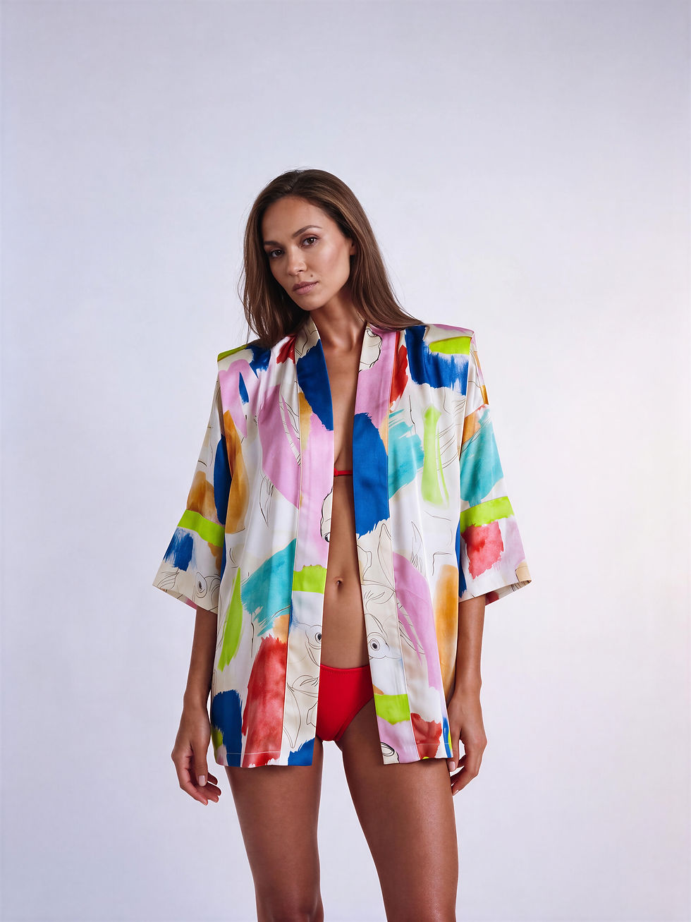 Küçük resim: Color Splash Kısa Kimono 