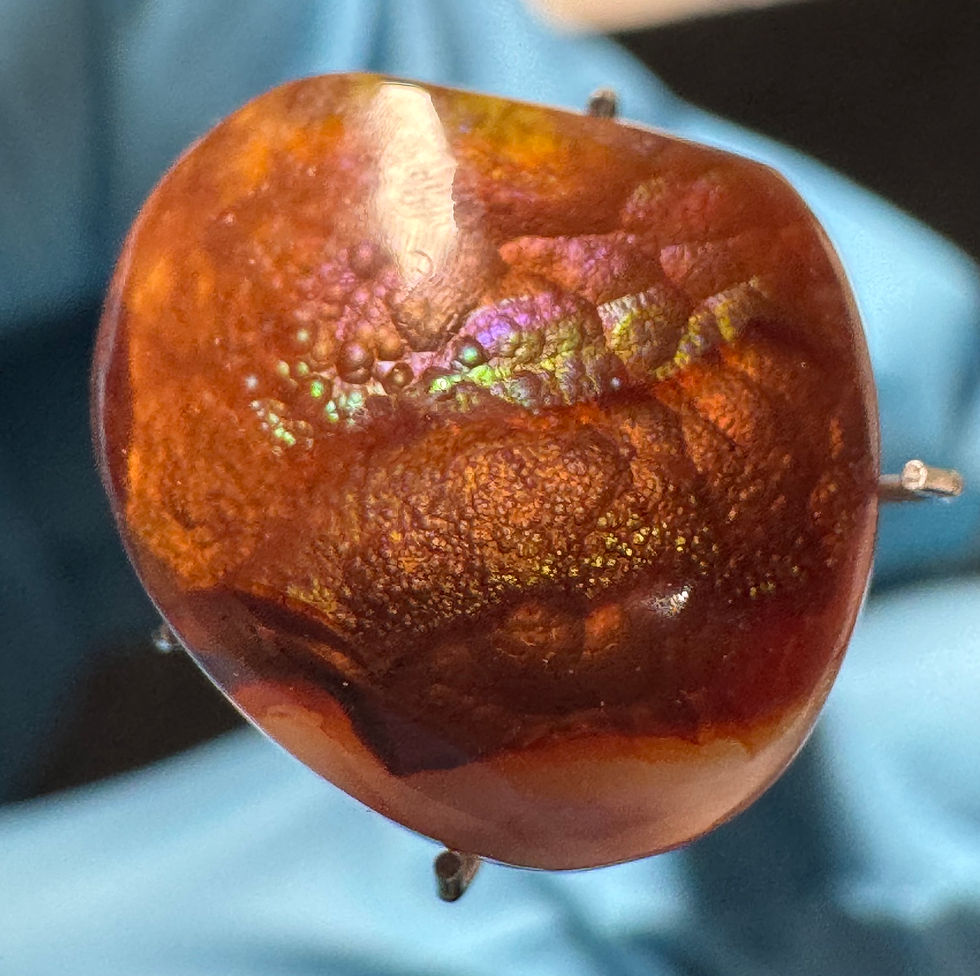 Thumbnail: Mid-Choice Grade Fire Agate Loose Gemstone Cabochon Natural Untreated. 8.8 ct 