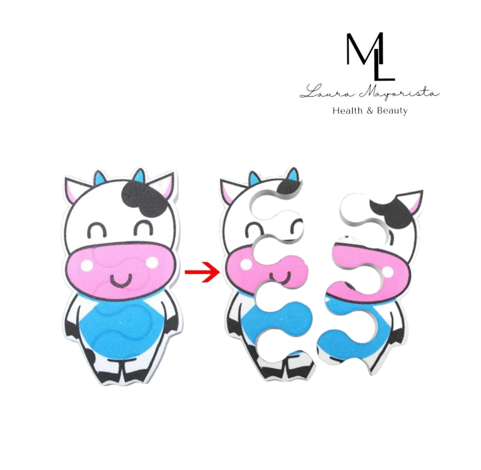 Separador de dedos de los pies con forma de vaca