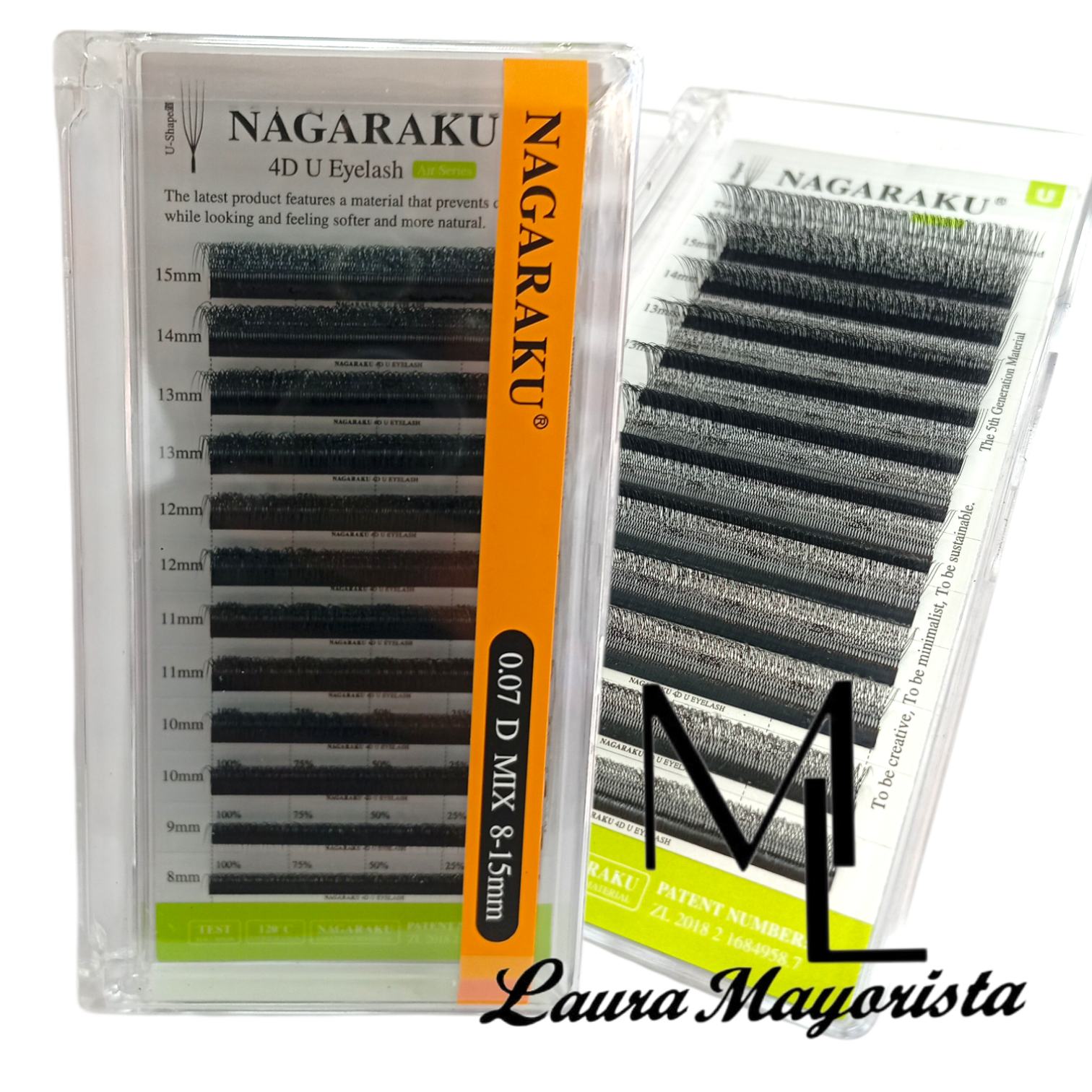 X UNIDAD Pestañas NAGARAKU 4D U 0.07D MIX (8 A15 mm)