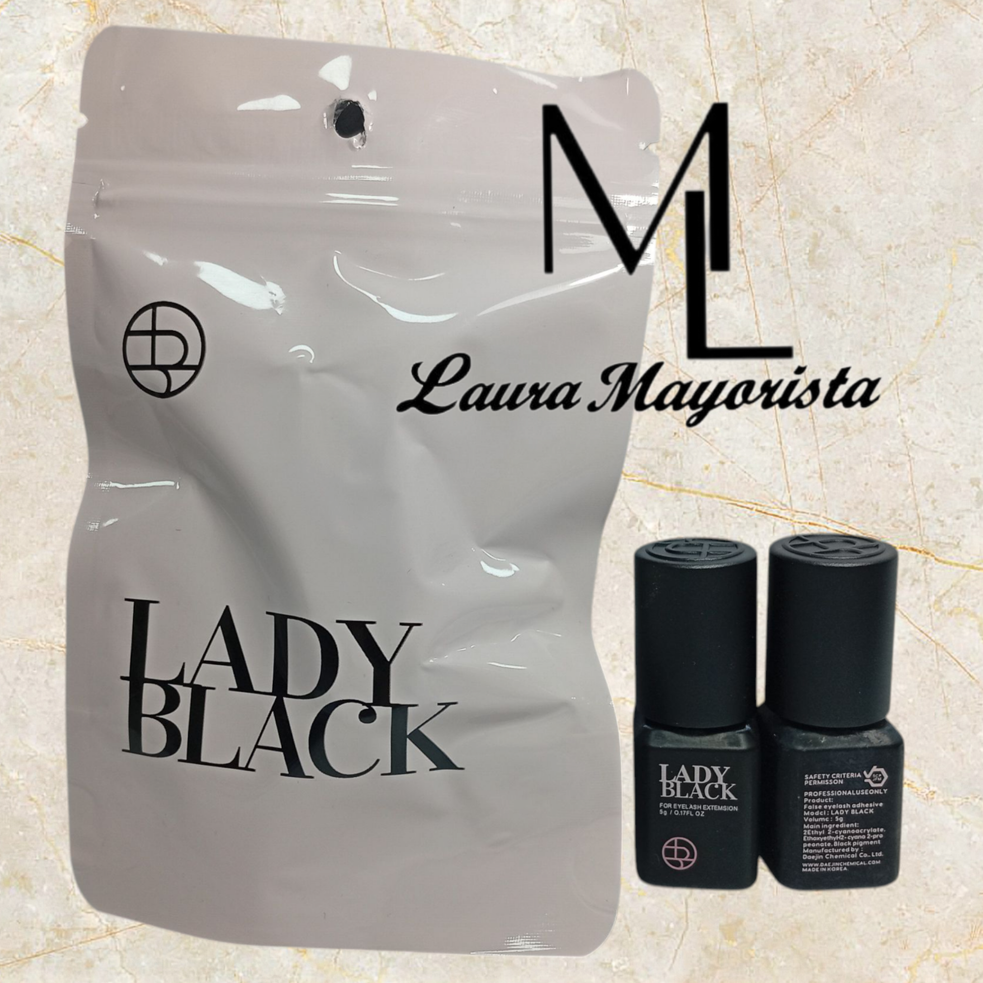 X UNIDAD Adhesivo pegamento para pestañas 5gr LADY BLACK