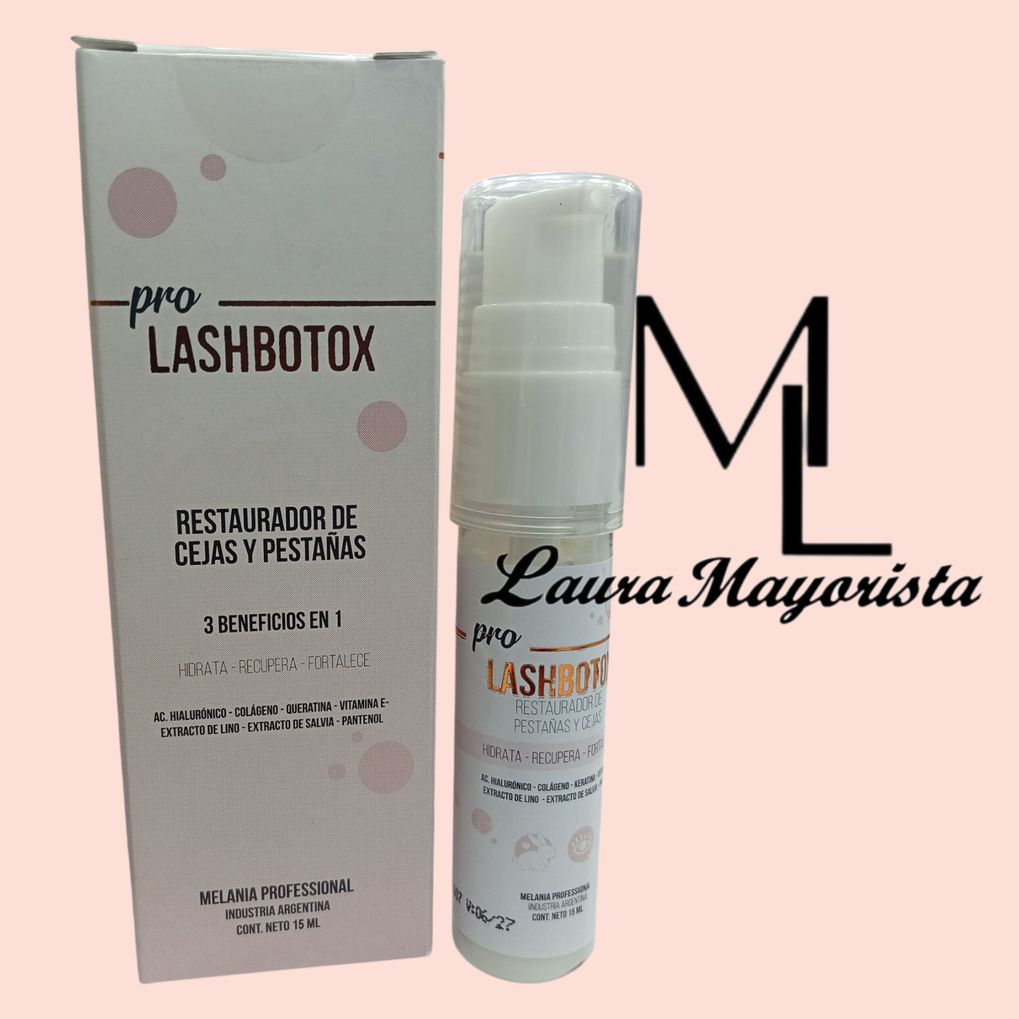 X UNIDAD Lash Botox Restaurador de pestañas y cejas 15ml MELANIA 