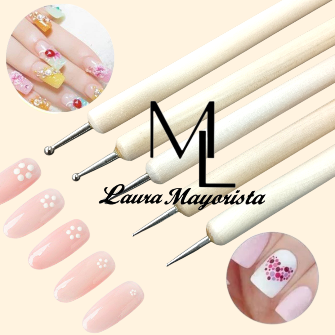 X SET Dotting doble punta para manicura 5pcs 
