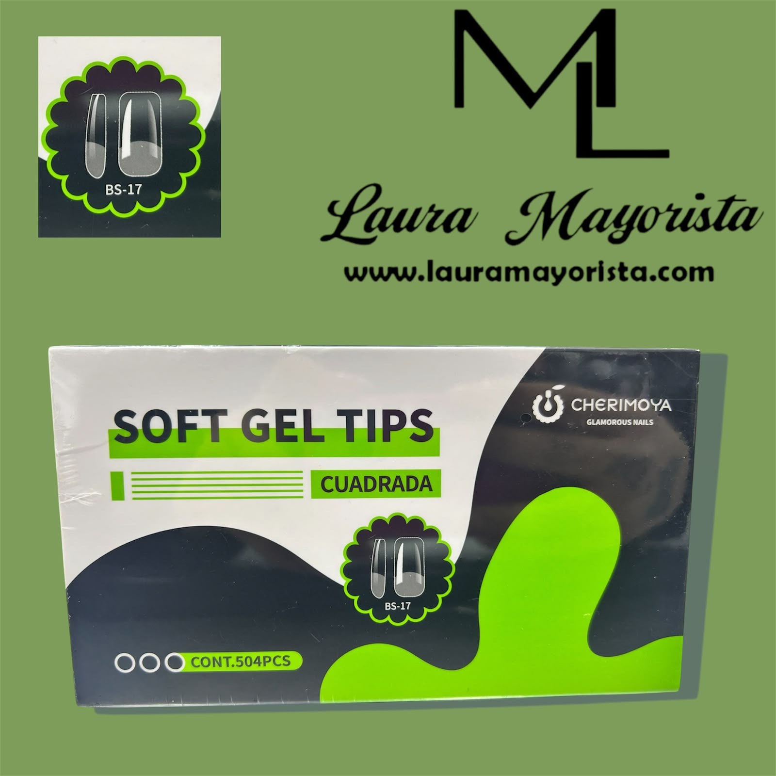 XUNIDAD CAJA TIPS 504PCS CHERIMOYA CUADRADA CORTO PRELIMADO