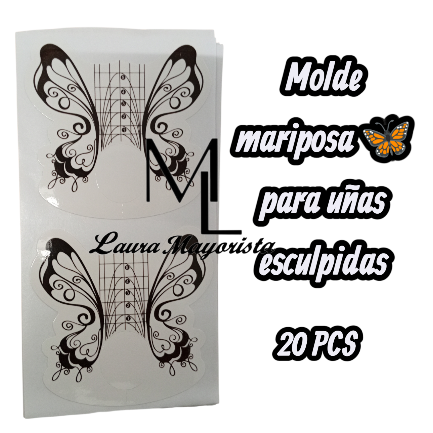 X BOLSA Molde mariposa para uñas esculpidas 🦋(20 PCS)