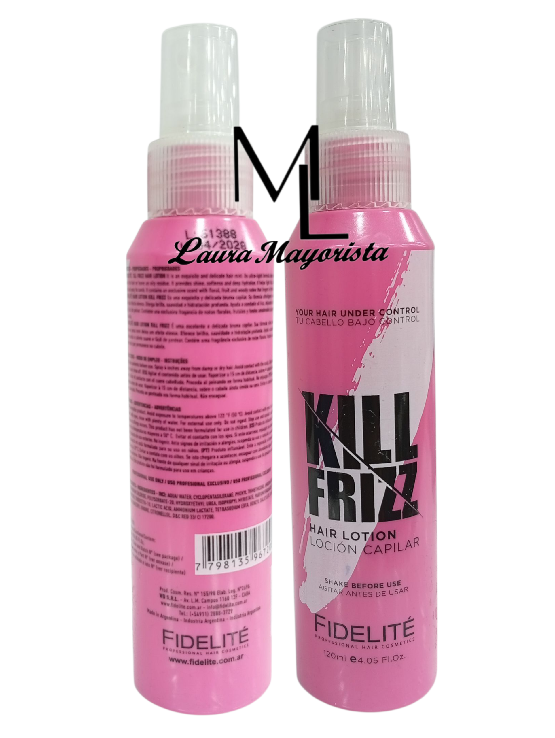 X10 UNIDADES Loción Capilar Kill Frizz 120 ml FIDELITÉ 