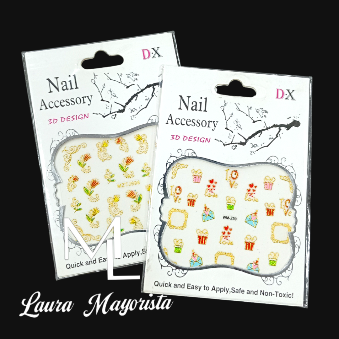 X BLÍSTER Stickers para uñas DX