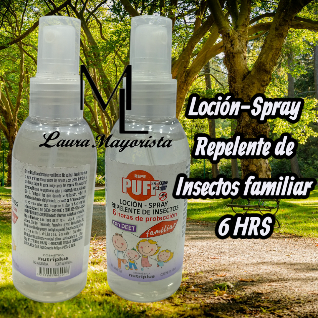 X UNIDAD Loción-Spray repelente de insectos familiar 6Hrs