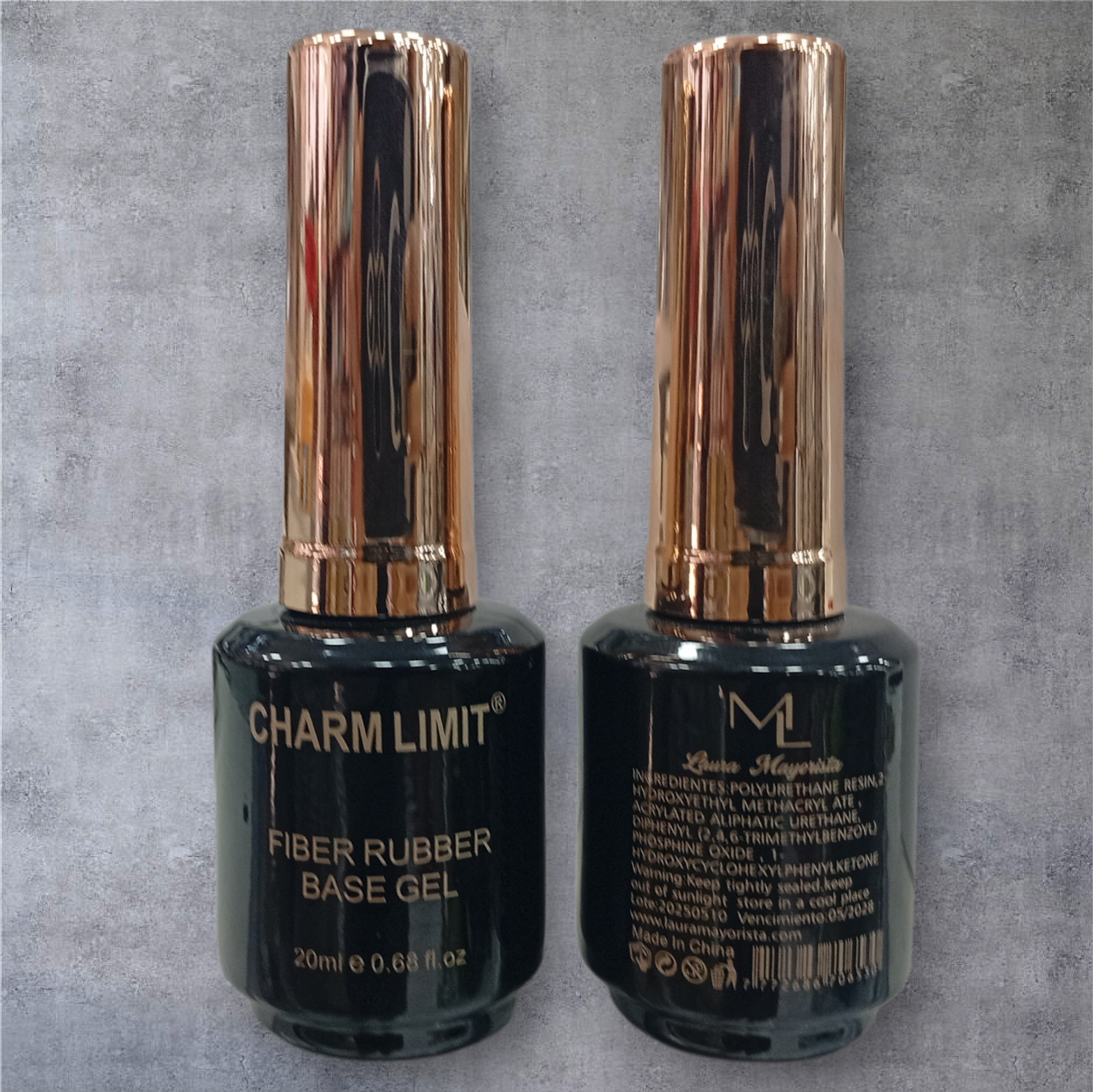 X12 UNIDADES Fiber Rubber 20ml CHARM LIMIT 