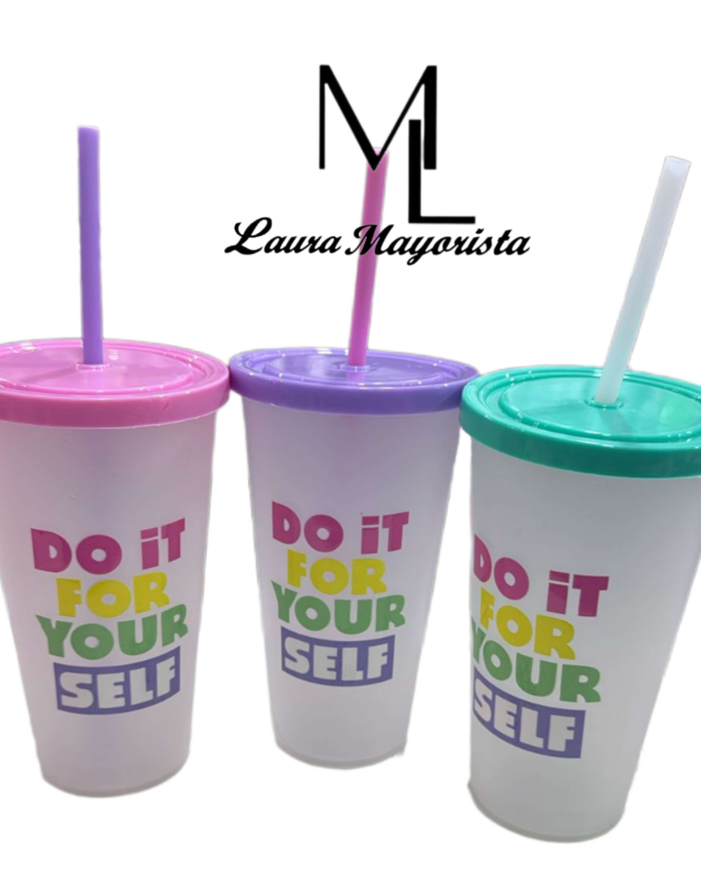 X UNIDAD Vaso con tapa y sorbete 