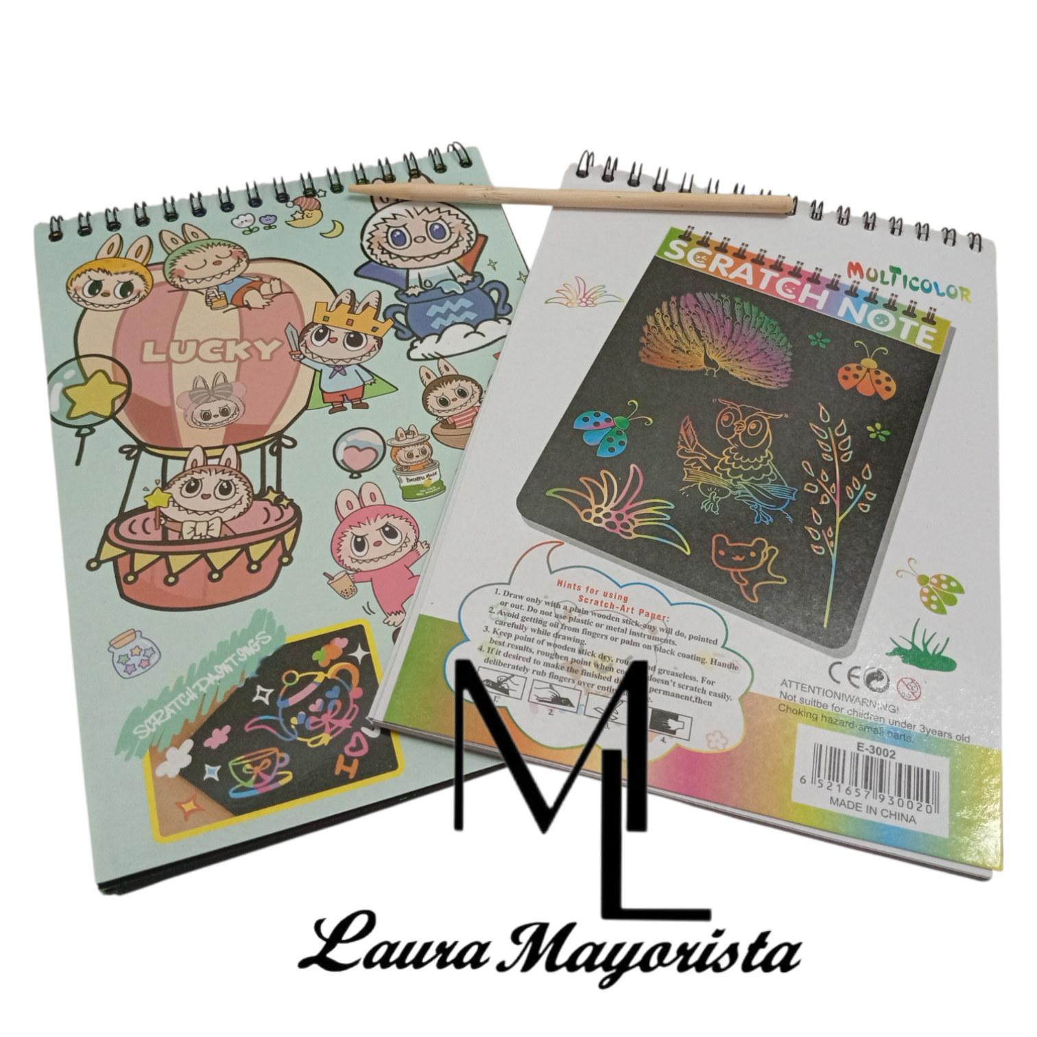 X24 UNIDADES Cuaderno de notas para raspar multicolor N°E3002