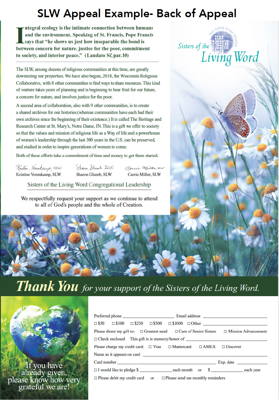 SLW Fundraising Appeal Example