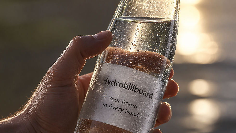 Hydrobillboard Bottle In hand
